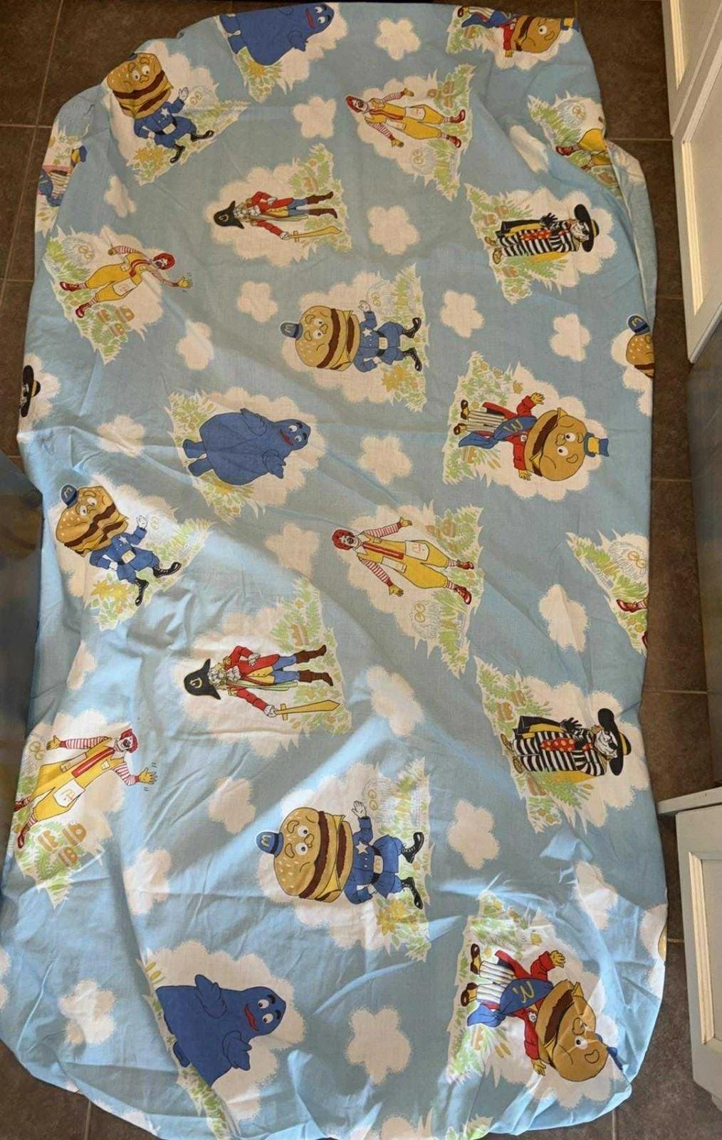 1970s Mcdonald's Twin Fitted Bed Sheet Texmade Truprest II Ronald