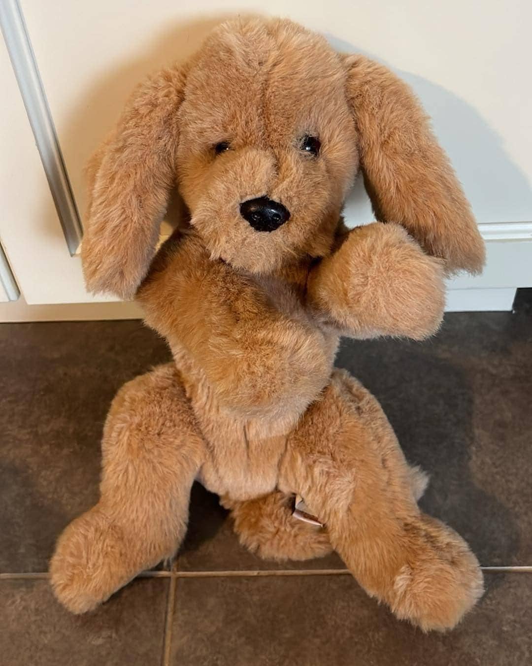 Vintage 1985 Gund Muttsy Tan Beige Puppy Dog Stuffed Animal Plush