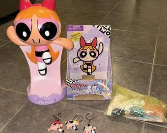 Vintage 2000 Powerpuff Girls BLOSSOM 12-inch plastic verzamelkofferfiguur
