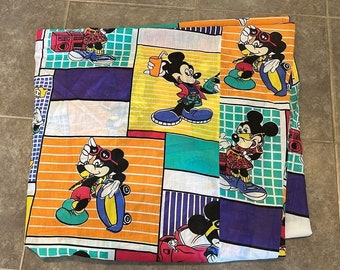 Vintage Walt Disney Mickey Mouse Cool Mickey Twin Fitted Bed Sheet