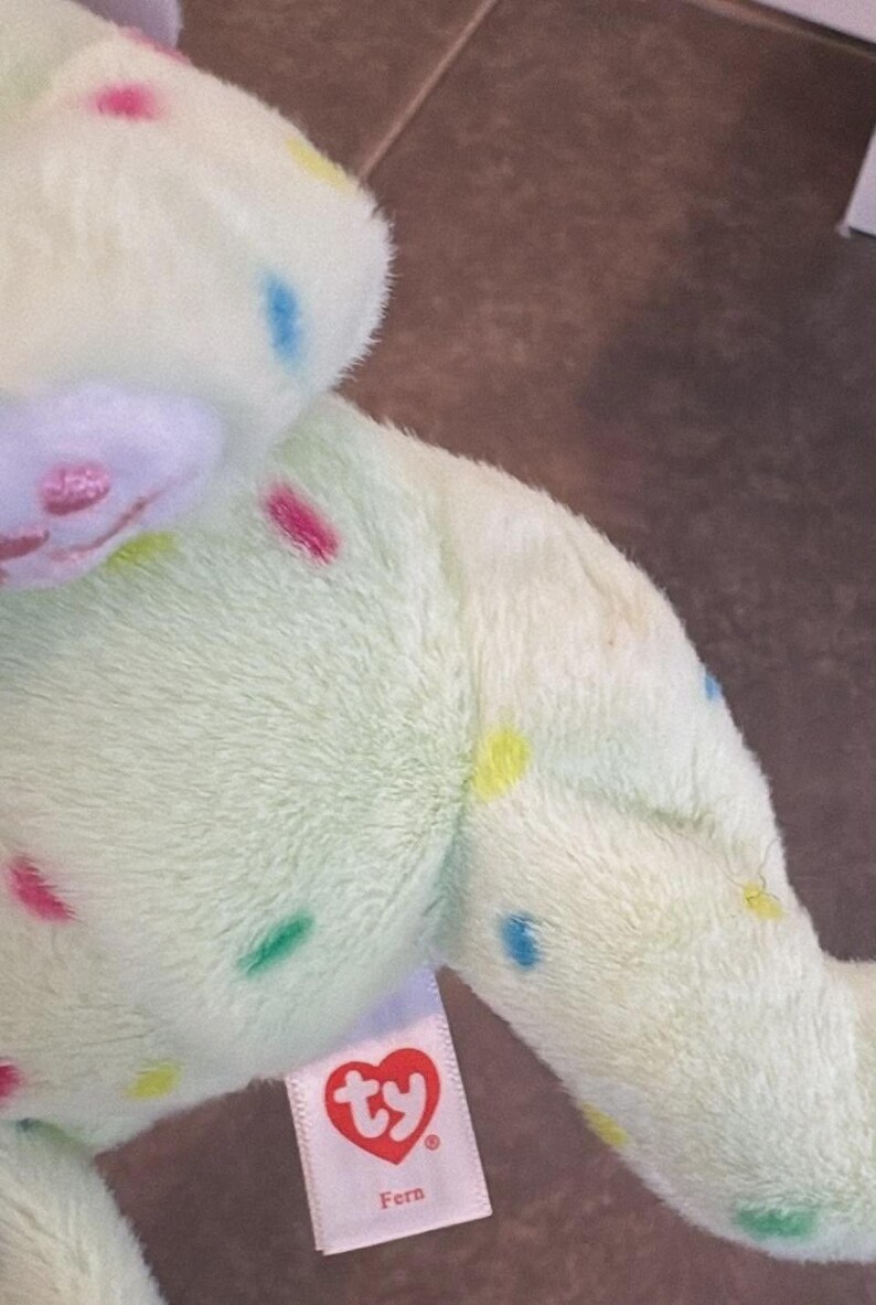 Ty Beanie Baby Bellies - Fern den gröna påskharen 15 cm bild 3