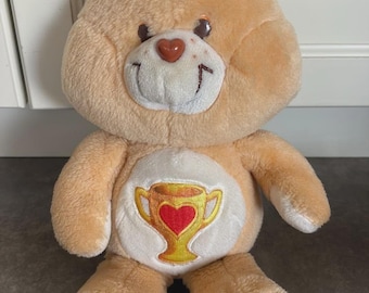 1983 Kenner Care Bears Champ Bear Trophy 13" Plush Animal