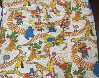 Vintage Mcdonalds Twin Quilt Comforter Blanket Grimace Hamburglar