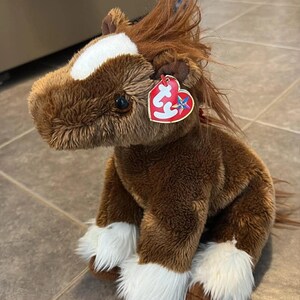 Vintage 2002 Ty Beanie Buddies Hoofer il cavallo di peluche da 12 pollici