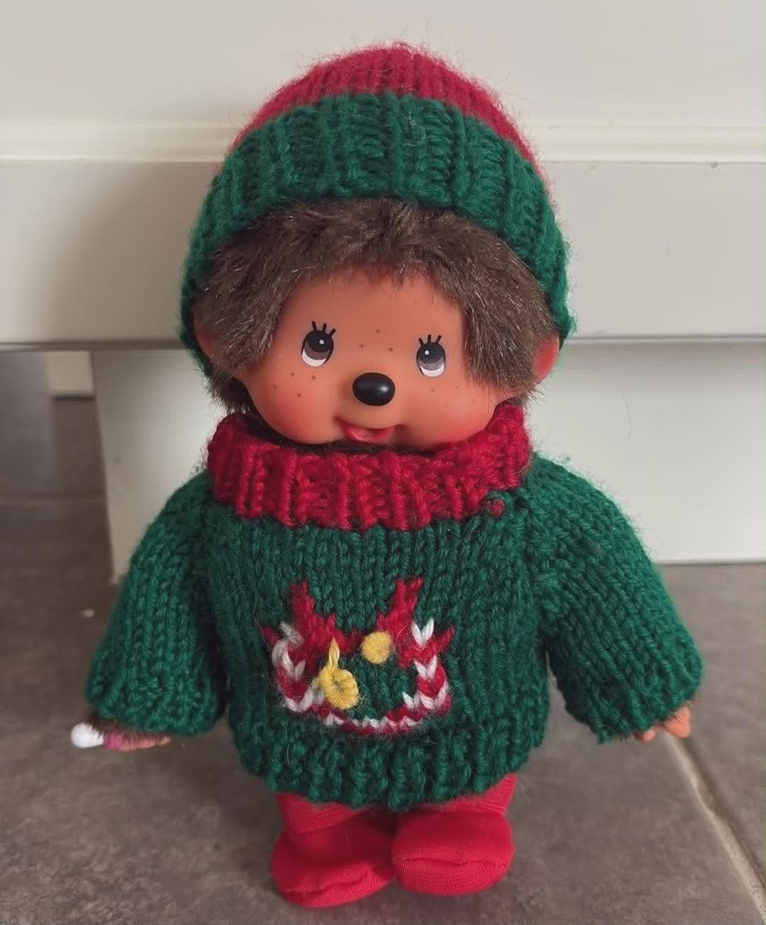 【美品】KIN MACHUPICHU マチュピチュ　モヘアニットベスト Monchhichi Christmas Monkey by Sekiguchi - Knit Sweater and Hat