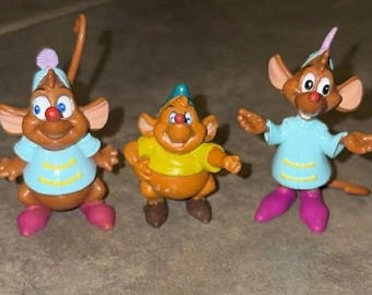 Disney Askungen Gus Jaq Mus Royal Escort Uniform 5 cm PVC-figur Leksak 3 ingår