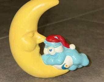 1985 Vintage Care Bears Bedtime Bear Sleeping On Moon Christmas Ornament