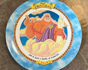 VINTAGE 1997 McDonald&#39;s Disney Hercules Zeus 9&quot; Collector&#39;s Melamine Plate