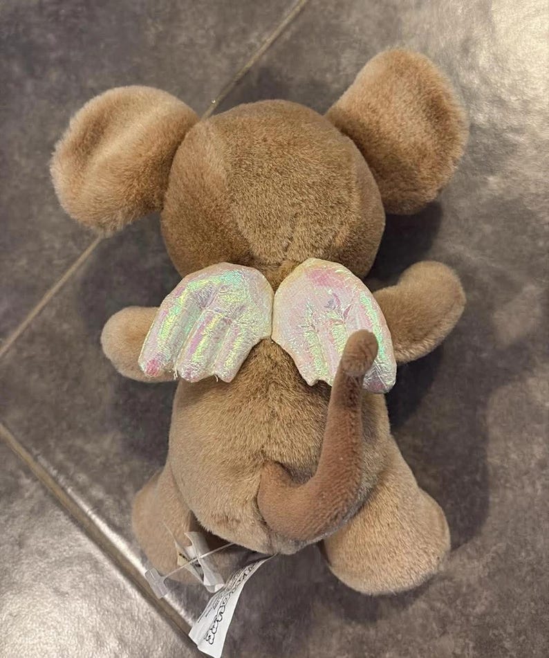 1999 Angel Mouse Cartoon 8 inch Stuffed Animal Plush Toy BBC UK image 2