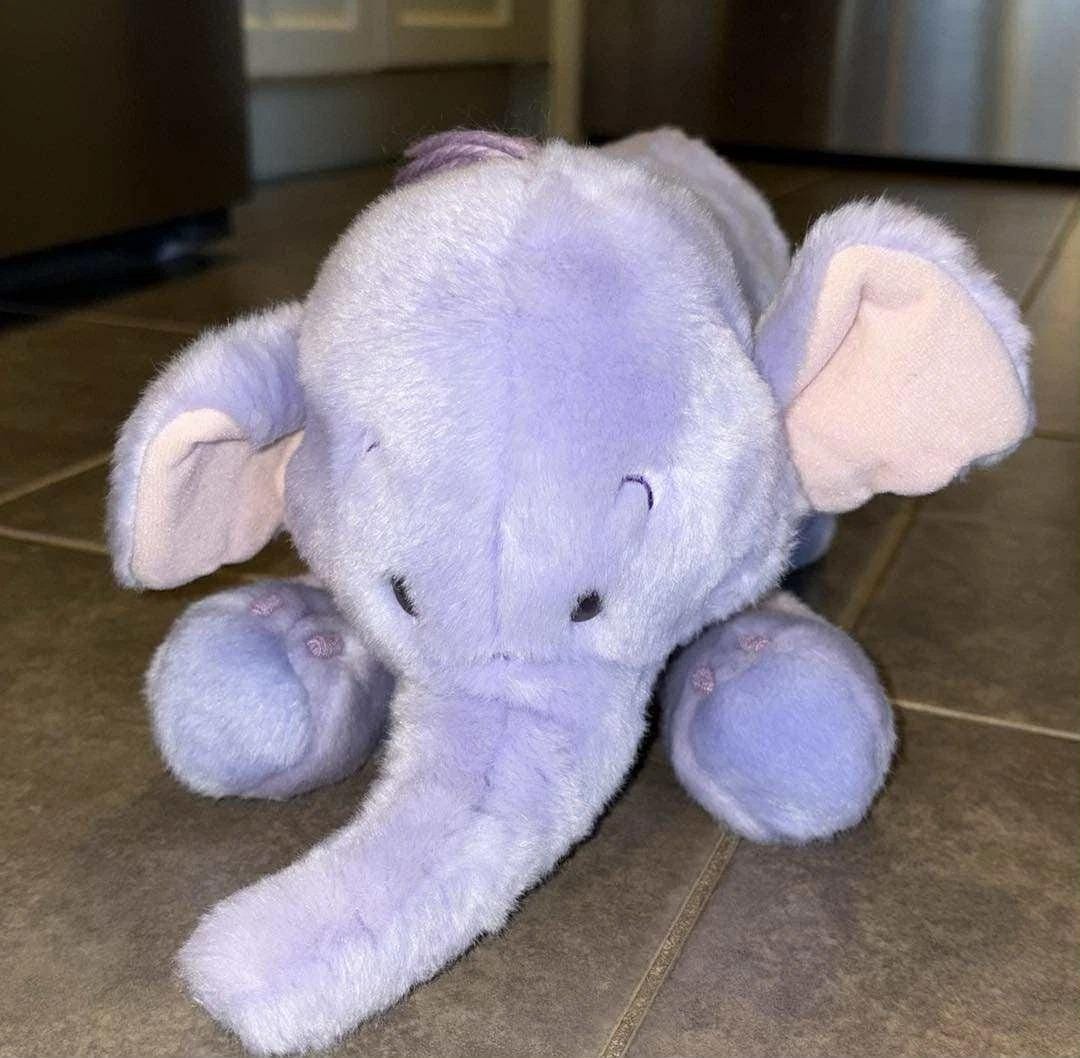 Lumpy 14g Disney Store 14” Heffalump Lumpy Plush Winnie the Pooh Purple Elephant ...