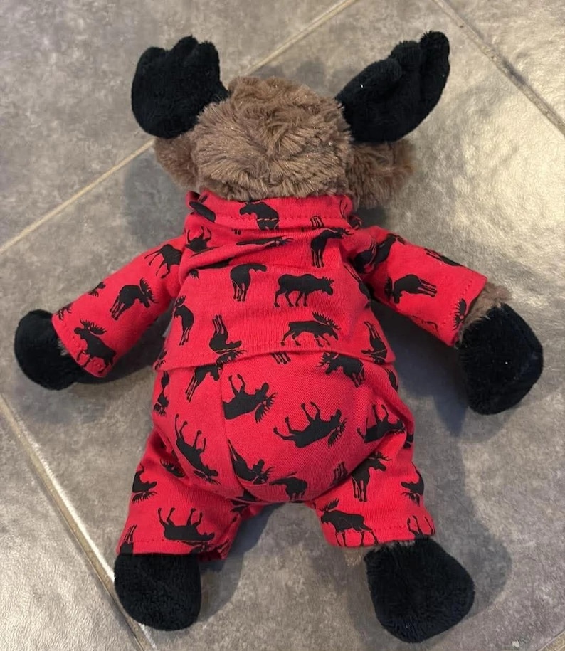 Little Blue House Brown Moose in Pajamas Plush 10" Stuffed Animal image 2