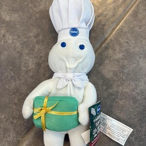 2001 Pillsbury Doughboy Holiday 8 inch Beanie Plush Toy