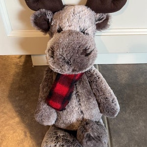 Jellycat London Marty Moose Woodland Plush Stuffed Animal Scarf