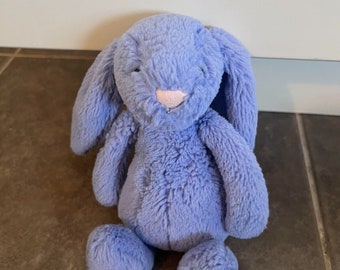 Jellycat Bashful Bluebell Bunny Rabbit Plush 8 Retired Blue Purple