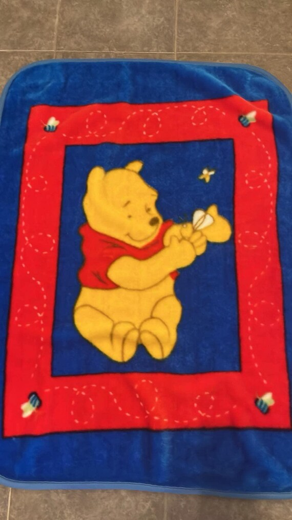 Crib Blanket Winnie The Pooh Blue Blanket Vintage Winnie Pooh