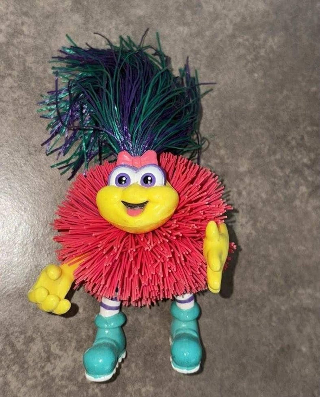 Vintage 1995 Odzzon Koosh Lings Kids Pink Yellow Green Girl