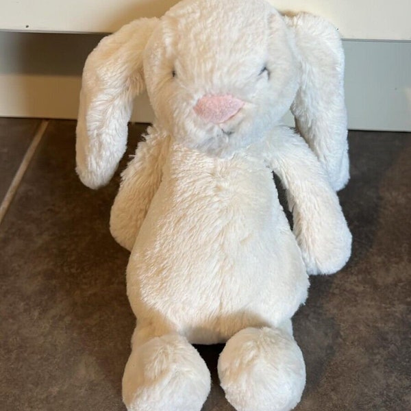 Jellycat London Off White Bashful Bunny Rabbit Plush Stuffed Animal 8" Lovey