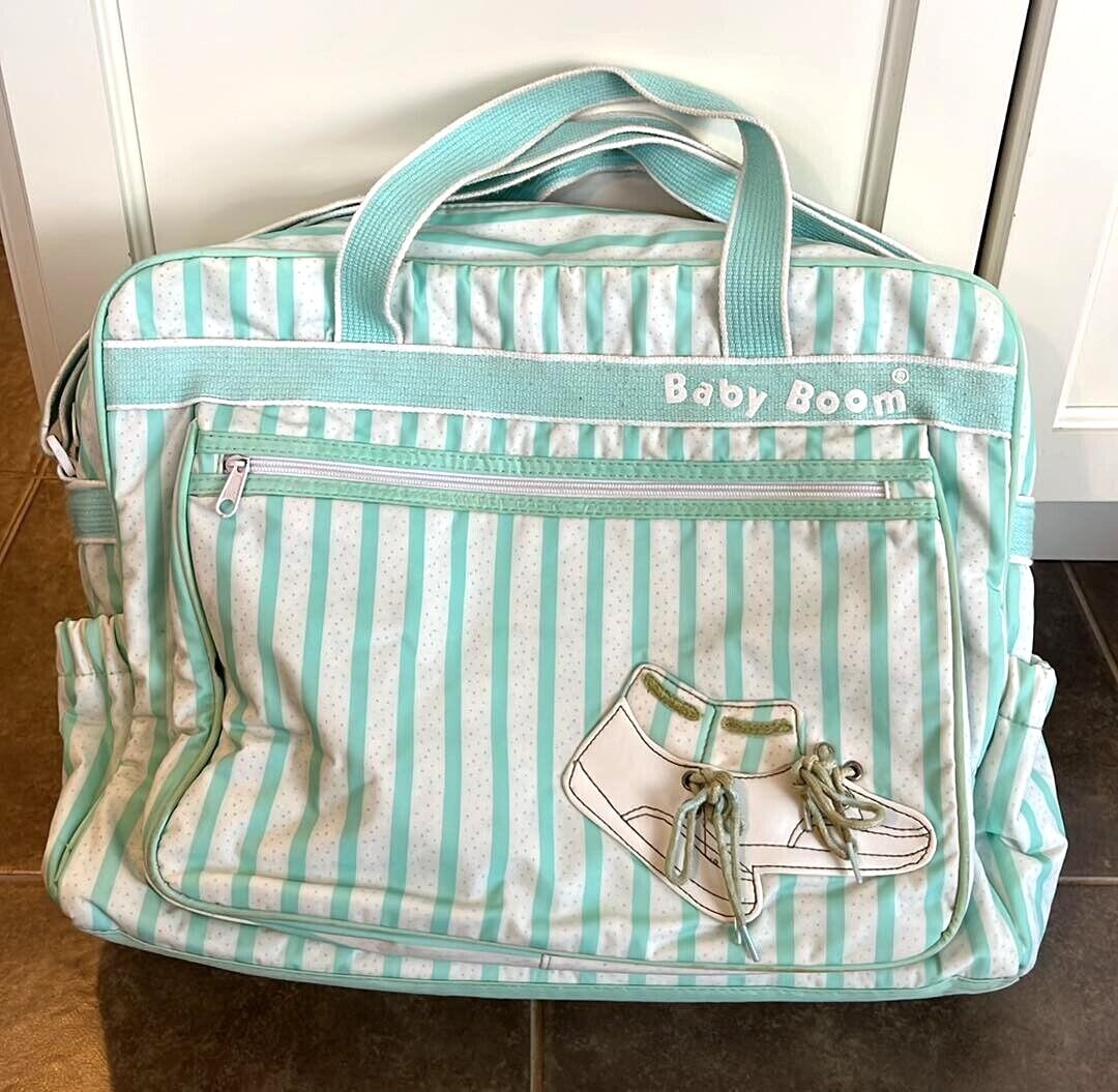 Vintage Baby Boom Diaper Bag Traveler Tote RARE Pastel Shoe Mint Green