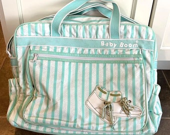 Vintage Baby Boom Diaper Bag Traveler Tote RARE Pastel Shoe Mint Green READ