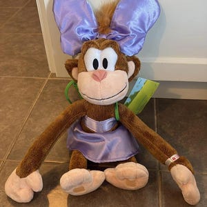 Disney Coco Type 1 Diabetes Monkey pluche Lilly-knuffeldier 18" met rugzak