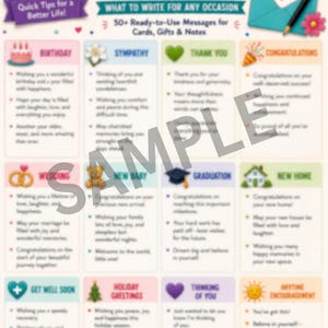 Card Message Quickie Printable | 50+ Ready-to-Use Messages (Digital PDF Download)