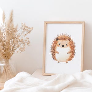 Poster riccio per la cameretta dei bambini, decorazione murale con animali della foresta, arredamento per la cameretta dei bambini