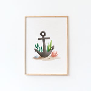 Decoración de pared con ancla de Tendre Imaginaire, póster infantil, decoración habitación bebé, regalo nacimiento
