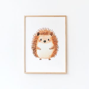 Póster de erizo para habitación infantil, Decoración de pared de animales del bosque, Decoración para habitación de bebé
