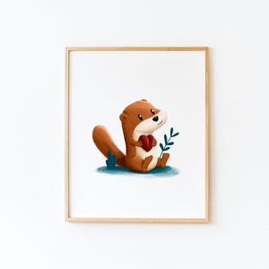 Otter Babyzimmer Poster von Tendre Imaginaire, Kinderzimmer Wanddekoration