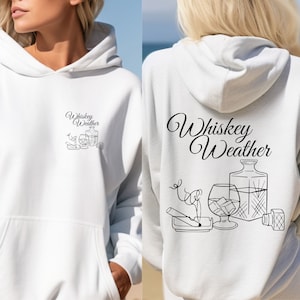 Sweater Weather Hooded, Whiskey Gifted, Whiskey Weather, Alcohol Sweat Shirt, Bourbon Lover Gift, Cute Fall Hoodie, Fall Lover, Bourbon