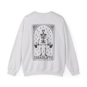 Sudadera de cuello redondo Deadlift Workout Tarot - Sudadera de fitness, jersey de levantamiento de pesas, jersey de ejercicio, ropa de gimnasio, top de atleta