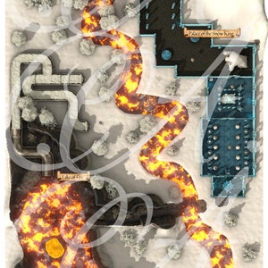 Lago di Fuoco - Mappa di Battaglia D&D VTT - Mappa dell'Incontro con la Lava Infernale