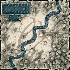 Into the Fields of Snow VTT - VTT Snowschaukel Map - Winterlandschaft für Fantasy-Rollenspiel
