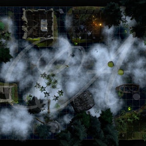 Swamp of Secrets VTT - D&D DND Pathfinder VTT Battle Map - Swamp of Secrets Encounter Terrain