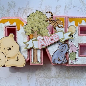 Winnie the Pooh 3D letters, Winnie the Pooh vintage party decor, Winnie the Pooh birthday party, Classic Pooh party