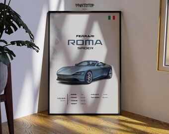 Ferrari Roma Spider Poster – Italian Sports Car Wall Art