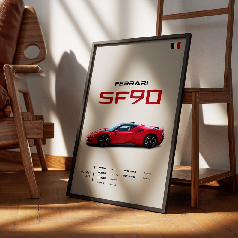 Grand Poster Ferrari Années 90 - 120 Photos De Günther Raupp - 48x68 Cm - édition Allemande