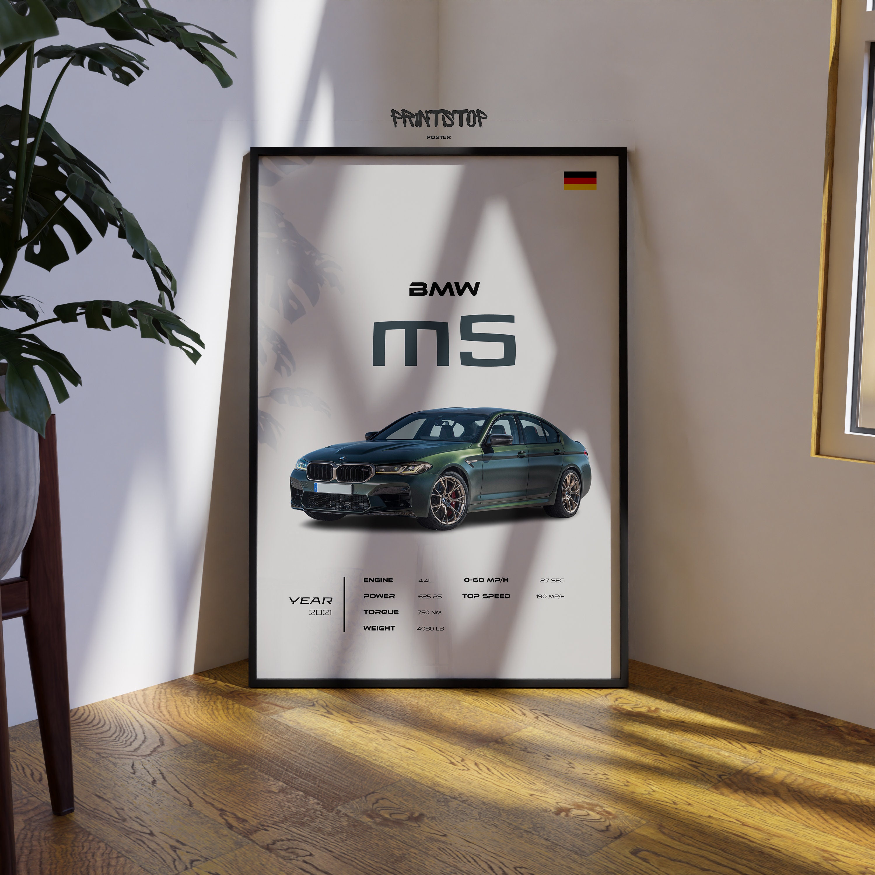 BMW M5 CS 2022' Poster, picture, metal print, paint by Basues