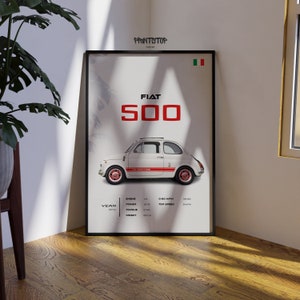 1970 Fiat 500 Poster: Classic Italian Car Wall Art