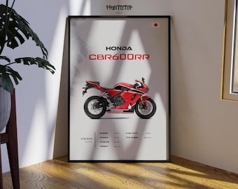 Honda CBR600RR Poster – Supersport Wall Art, Motorcycle Print, Garage Decor