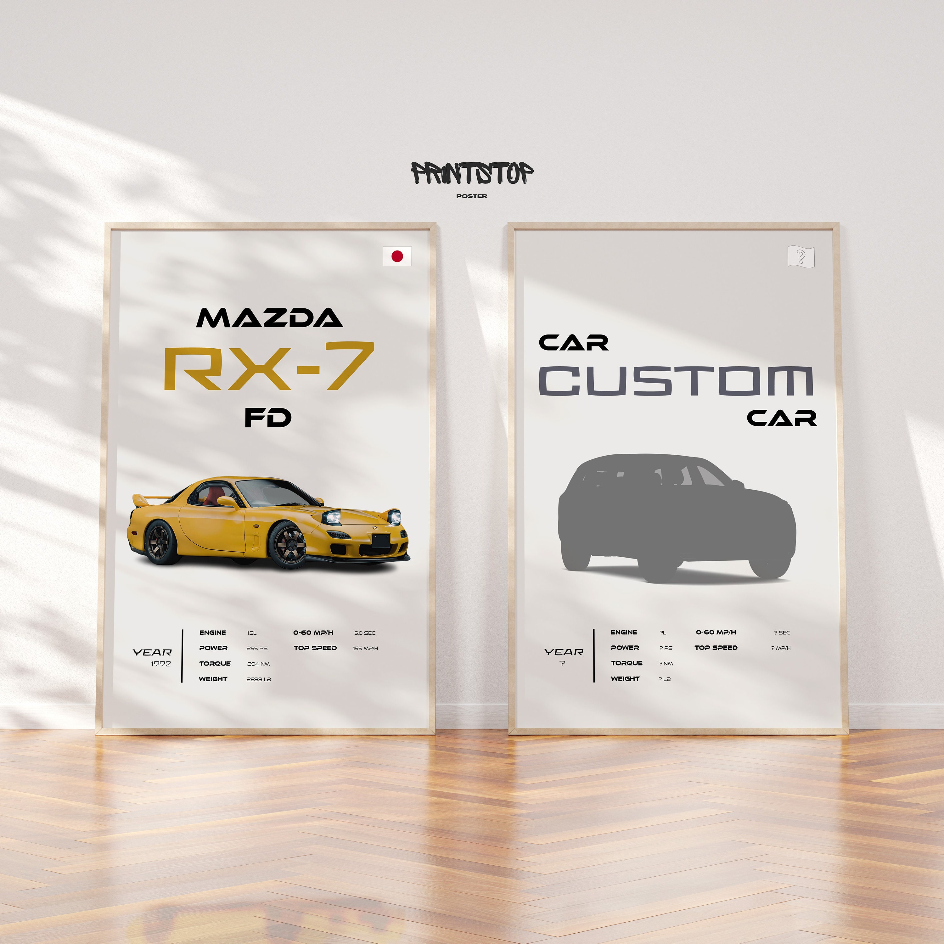 Mazda RX-7 FD 1992 Poster: Japanese Sports Car Print - Etsy