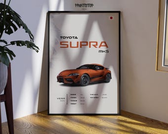 Toyota Supra MK5 Poster | JDM Car Wall Art | Garage Decor
