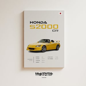 Honda S2000 CR Poster: Car Enthusiast Garage Wall Art