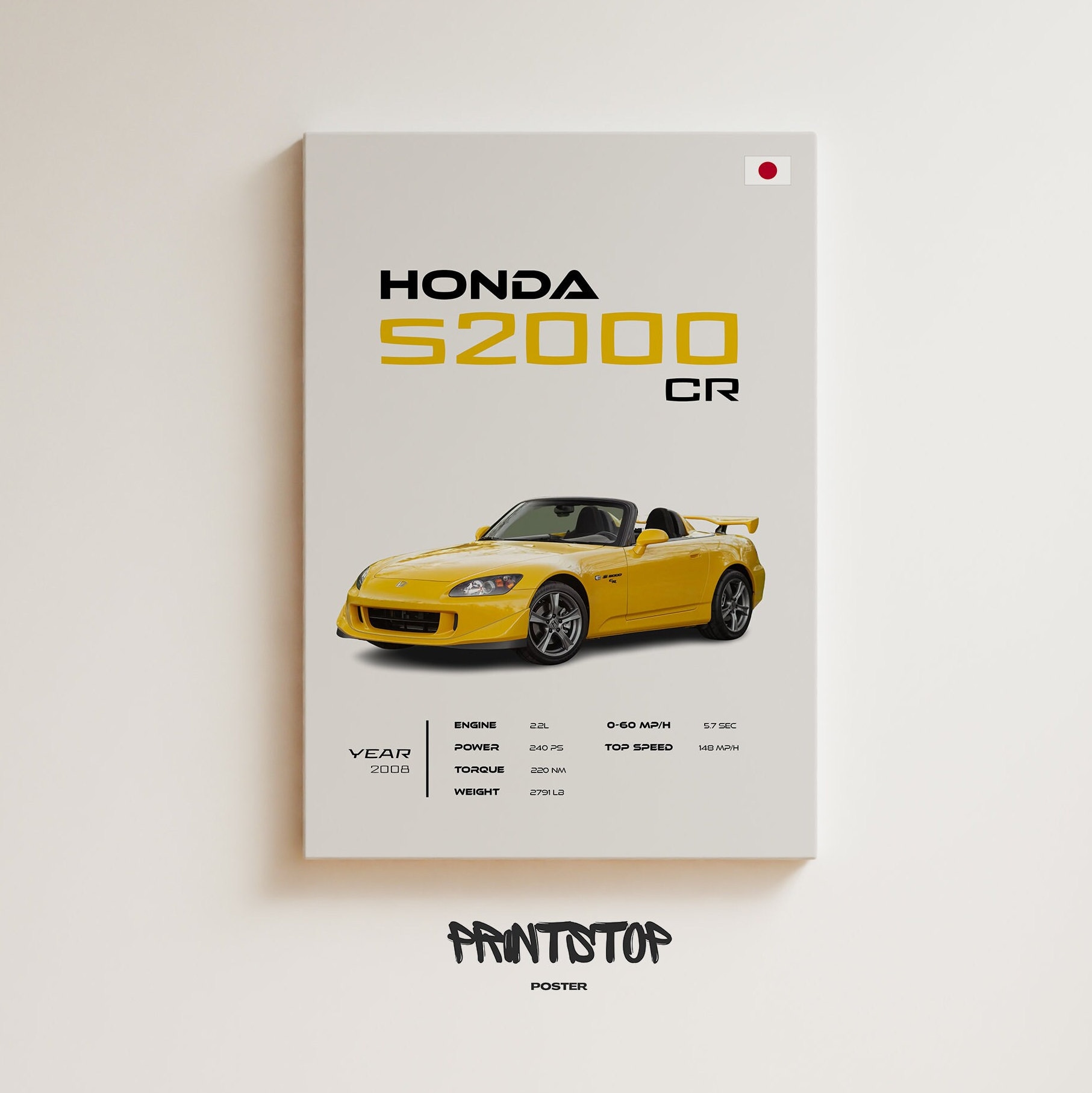 Honda S2000 CR Poster: Car Enthusiast Garage Wall Art - Etsy