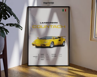 希少 ランボルギーニ ディアブロ カウンタック スーパーカー プリントアート ランボルギーニ カウンタック プリント 1970年代 クラシック スーパー