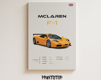 1992 McLaren F1 Car Poster: Unique Automobile Wall Art