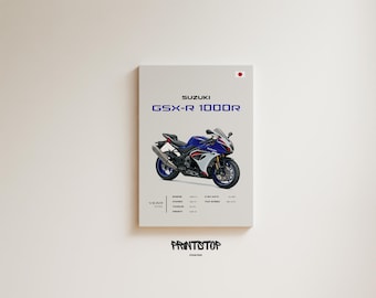 Suzuki GSX-R1000R Poster – Superbike Wall Art, Motorcycle Print, Garage Decor