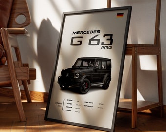 Mercedes G63 AMG Poster, Luxury SUV Wall Art, Contemporary Home Decor, Car Lover Print, Boys Room Gift