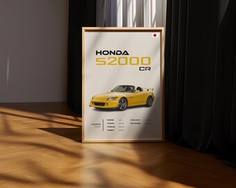 Honda S2000 CR Poster: Car Enthusiast Garage Wall Art - Etsy