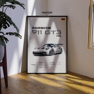 Porsche 911 ST Poster - Deutsche Sportwagen Wandkunst - Exotischer Supersportwagen - Automobiles Dekor - Ideales Geschenk für Porsche Fans